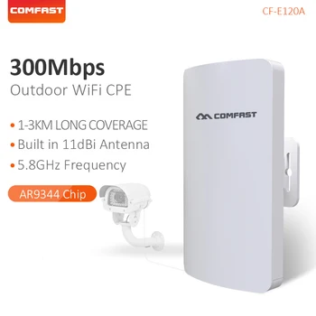 

COMFAST 300Mbps 5.8Ghz Ooutdoor 1-3KM Long Access Point 11dBi WI-FI Antenna Wireless Bridge WIFI CPE Nanostation CF-E120AV3