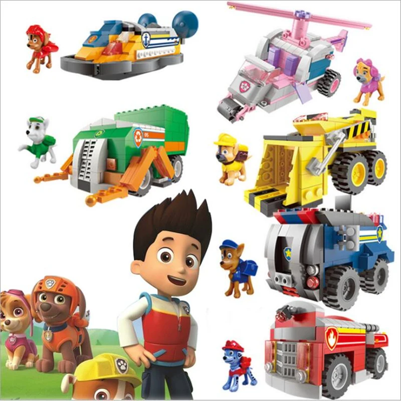 

PAW patrol dog block team toy children plug puzzle toy Patrulla Canina Chase Marshall Ryder Vehicle Car Kids Toy