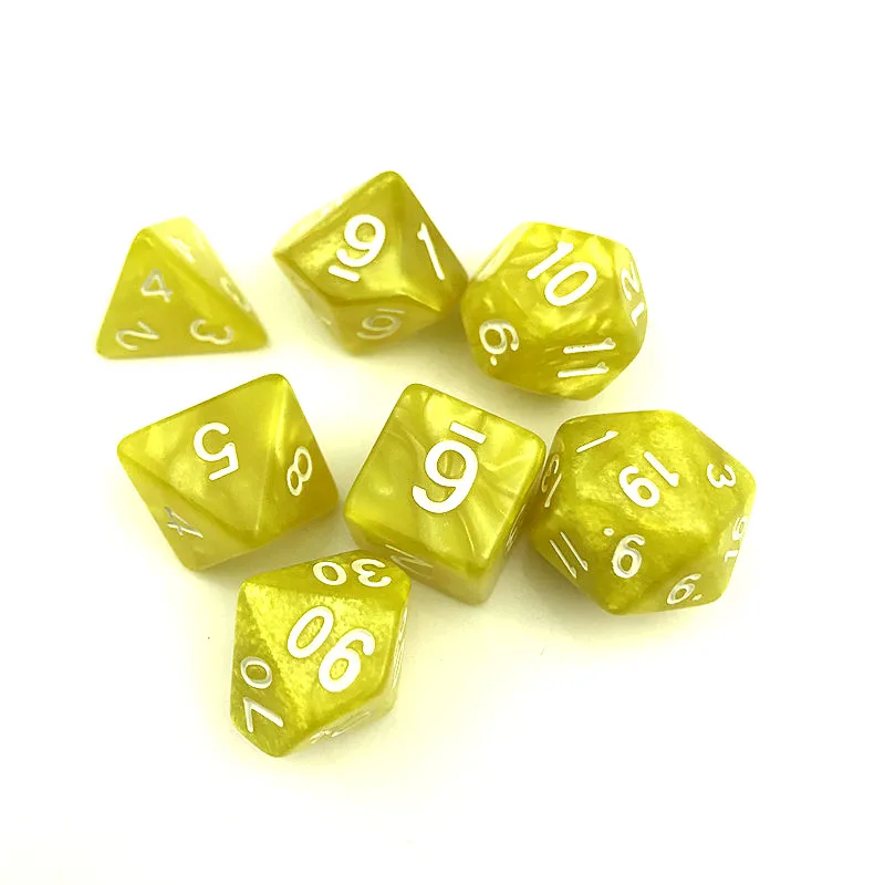 7 шт./компл. кости D4-D20 многосторонний игры в кости 9 видов цветов Настольный полиэдральный набор акриловых Пластик детский набор игрушек