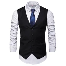 Ouma AliExpress, британский стиль, мужской костюм, жилет, приталенный, однобортный, официальная одежда, маленький жилет