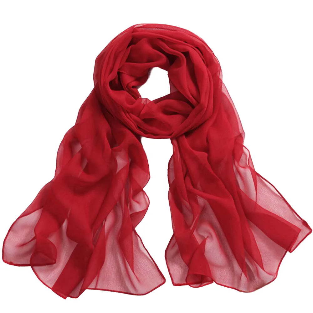

Girls Beach Scarves Women Long Soft Thin Wrap Lady Shawl Chiffon Scarf temperament foulard luxury female foulard soie bufanda