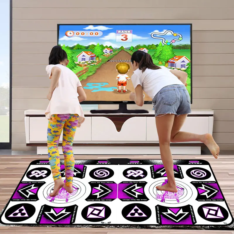 TV PC 더블 댄스 매트 어린이 생일 선물, 남아 및 여아용 영어 OS 무선 수신기 플러그 앤 플레이, 판매자에게 미국 또는 EU 플러그