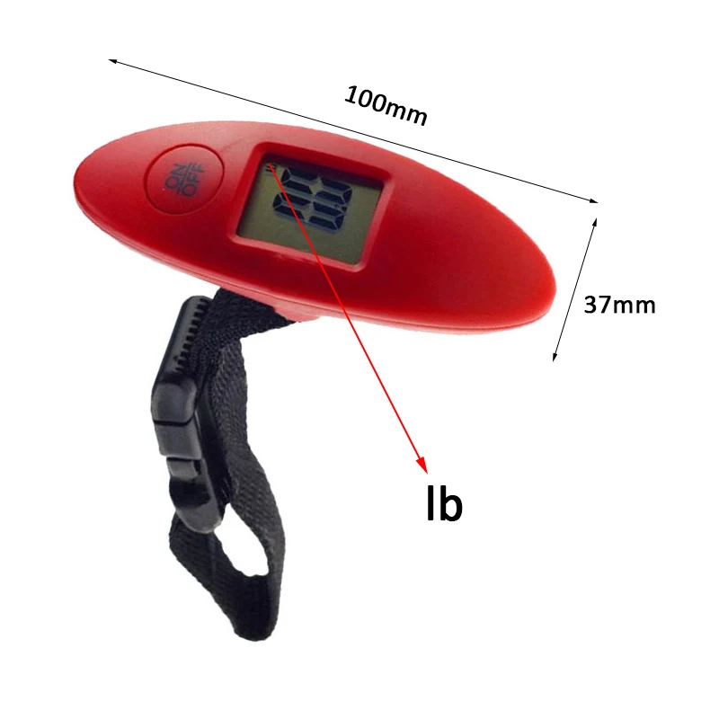 40 кг/100 г цифровые часы цифровые Чемодан весы Портативный электронные весы с ЖК-дисплеем Подсветка чемодан покупок подвесной Вес весы с ремешком - Цвет: red