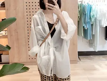 

new loose and thin sunscreen clothing texture stand-up collar shirt female top K7JD11-31