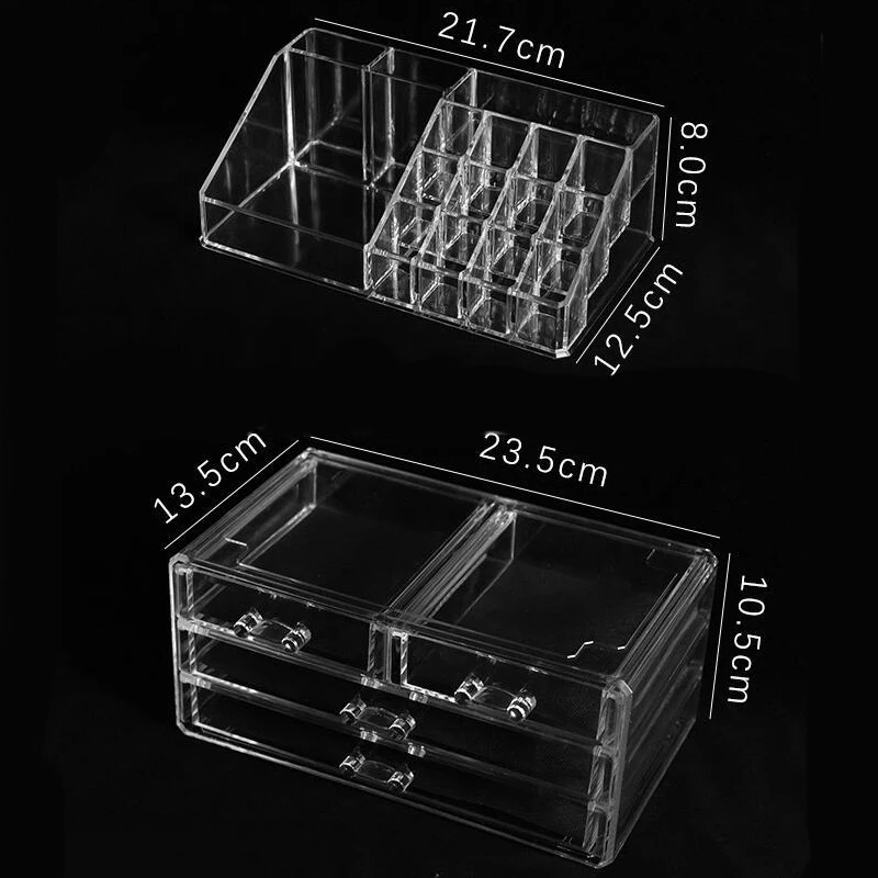 Акриловый прозрачный органайзер для макияжа, коробки для хранения косметики, органайзер для кистей, домашние ящики, ватные тампоны палочки, чехол для хранения