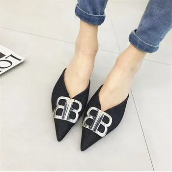 

BBZAI Flat bottom New trend New pattern shoes woman Casual Fashion Four season Baotou slippers Shallow Occasion 4-7 8