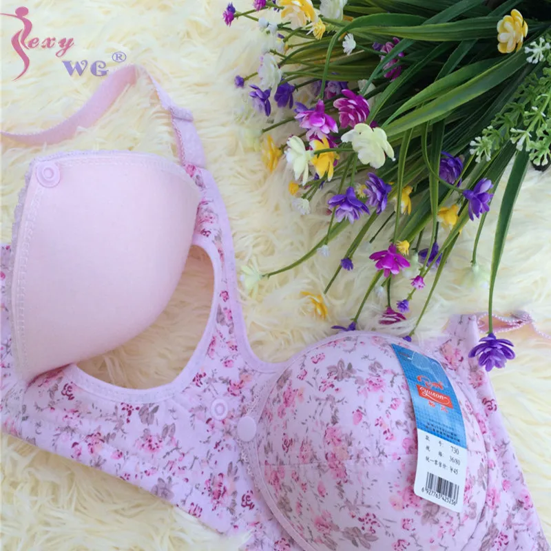 SEXYWG нижнее белье для кормления, Одежда для беременных, женские бюстгальтеры, Одежда для беременных, цветной брендовый хлопковый бюстгальтер, бюстгальтер с застежкой спереди