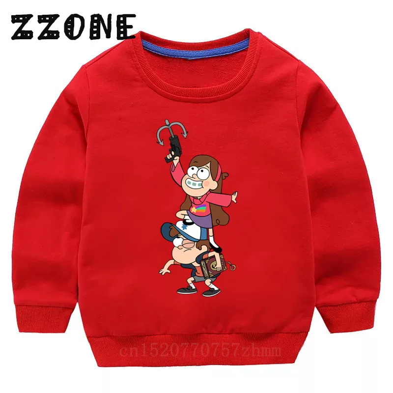 Children's Hoodies Kids Gravity Falls Funny Cartoon Sweatshirts Baby Cotton Pullover Tops Girls Boys Autumn Clothes,KYT2415 - Цвет: 2415I-Red