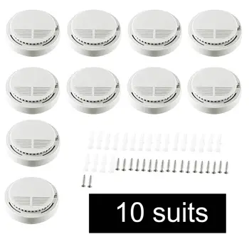 

2pcs 5pcs 10pcs Smoke Detector Fire Detector Alarm Sensitive Photoelectric Independent Fire Smoke Sensor For Home Office Shop Ho