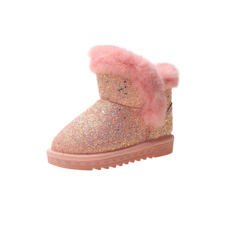 

Children Ankle Little Girl Fashion Bling Snow Boots 2019 Winter New Warm Plush Boots Kids Shoes 4 5 6 7 8 9 10 11 12 Year Old