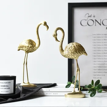 

Nordic Golden Flamingo Decoration Light Luxury Resin Crafts TV Cabinet Personality Creative Decorations Home ornaments