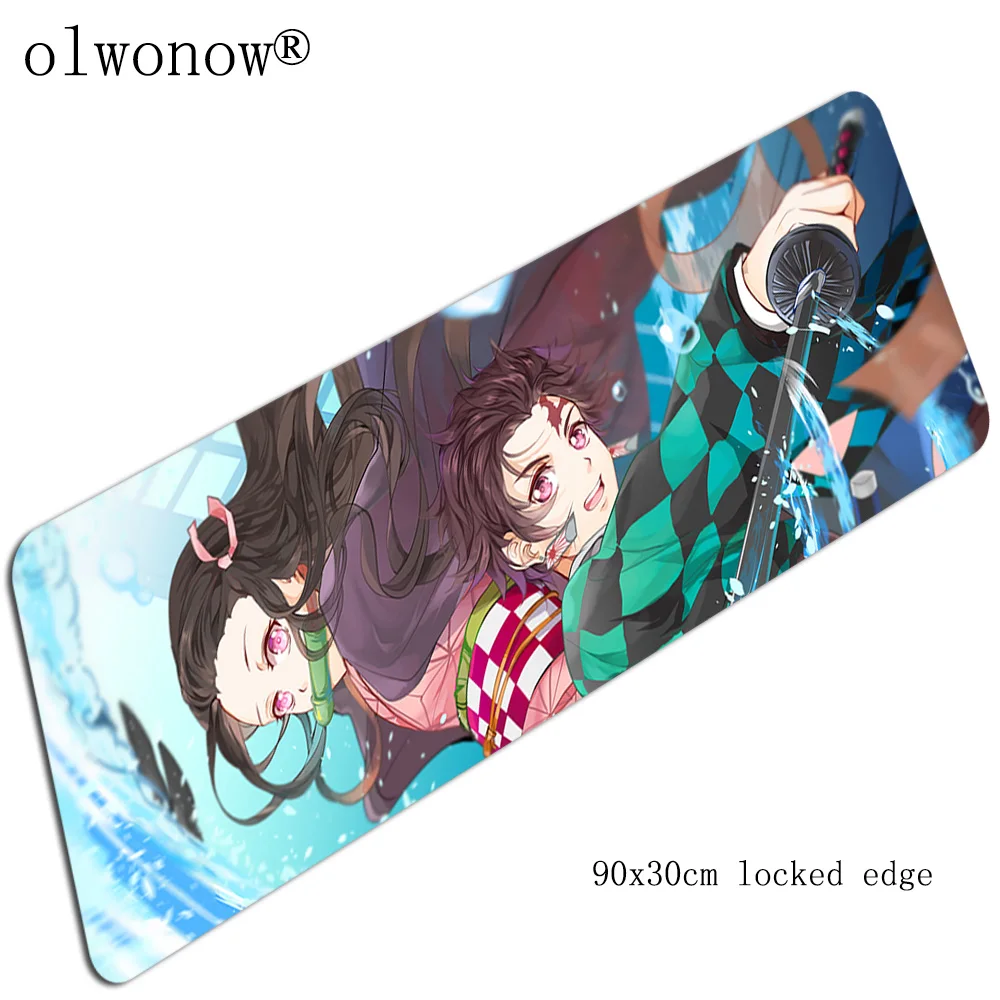 Kimetsu no Yaiba коврик для мыши 900x300x3 мм большие коврики для мыши лучший игровой коврик для мыши геймер милый Бестселлер коврик для мыши s Клавиатура pad - Цвет: Size 900x300x3mm