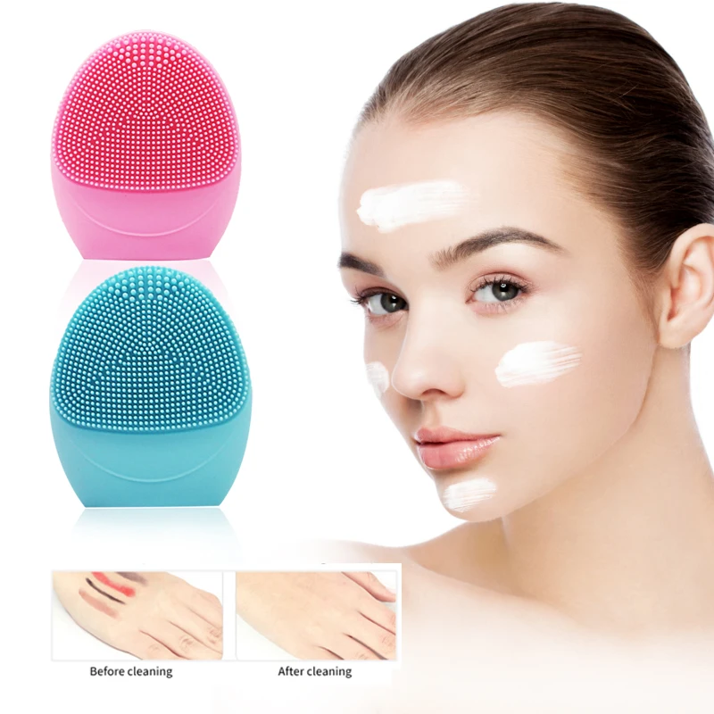 

Electric Battrey Facial Cleansing Brush Silicon Vibration Mini Cleaner Deep Pore Cleaning Skin Massage face brush Dropshipping