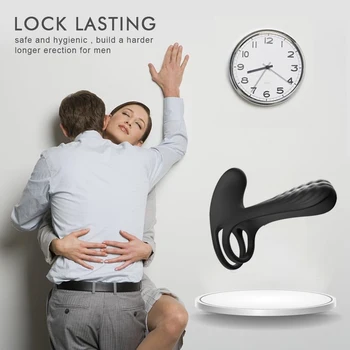 Vibrating Cock Ring Dual Penis Ring Premium Stretchy Cock Ring Longer Harder Stronger Erection Enhancing Sex Toys For Couples 6