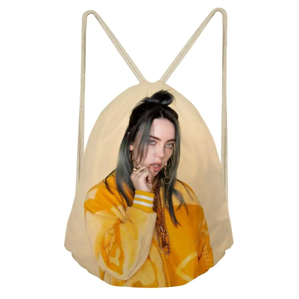Модные сумки Billie Eilish на шнурке для женщин и девочек, рюкзак на шнурке, Детский рюкзак на шнурке, дорожный мешочек для хранения - Цвет: CDGX2026Z3