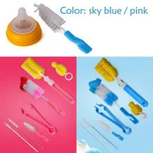 Детская соска 360-держатель с вращением на губка Чистящая Поильник для мытья головы инструменты 7 шт. практичная щетка для детской бутылочки комплект