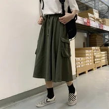 Большие размеры женские офисные юбки-карандаш осень зима с высокой талией faldas negras свободные длинные юбки женские K0389