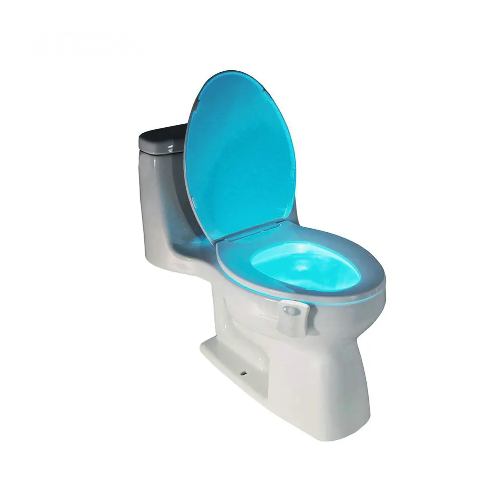 Батарея питание ночник 8 цветов шарнир свет PIR датчик движения светодиодная лампа Туалет Ванная комната крытый светильник аварийный lampara