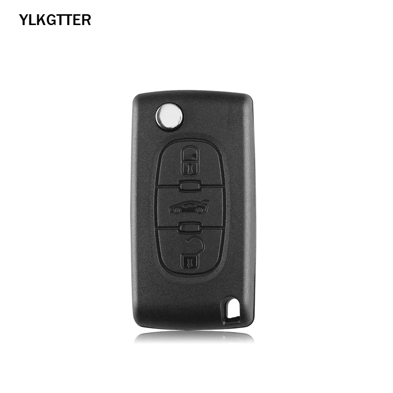 YLKGTTER 3 кнопки дистанционного ключа костюм для peugeot Partner 207 208 307 308 408 CE0536 433 МГц ASK сигнала HU83/VA2 лезвие и ID46 чип