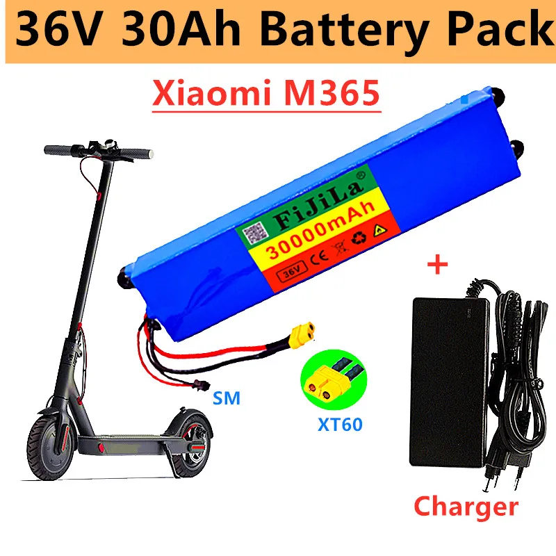 

100% genuine 36V 30Ah lithium ion battery pack, suitable for Mijia m365 battery pack electric scooter BMS + charger