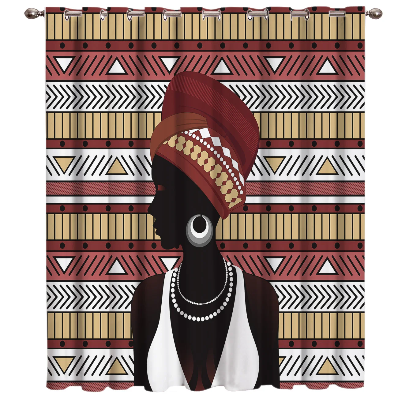 Геометрические африканские женские этнические оконные занавески для комнаты