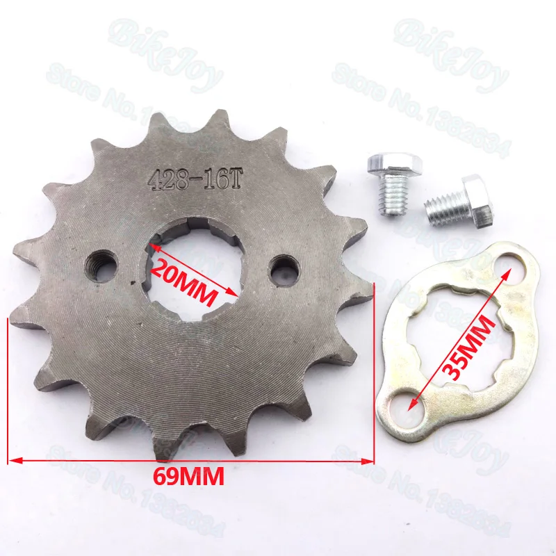 428 16 T зуб 20 мм передняя Звездочка двигателя для Lifan YX Loncin Zongshen Dirt Pit Bike ATV Quad Go Kart Багги скутер мотоцикл