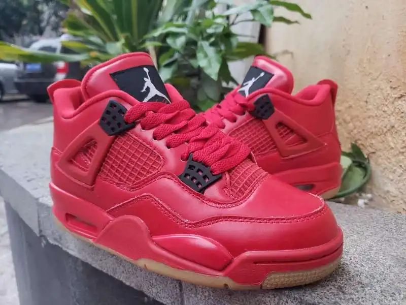Классический Стиль Jordan 4 Ретро мужские ботинки для баскетбола Кроссовки ярко-красный AJ4 спортивная обувь 308497-139