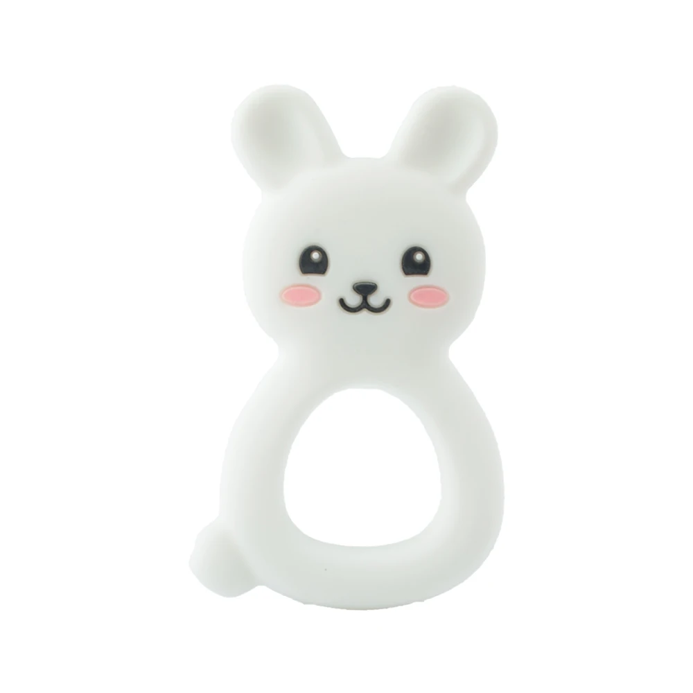 Rabbit 01 LOFCA 1 шт. Детские Прорезыватели силиконовые бусины BPA бесплатно пищевой силиконовый кулон в форме животного детские соски цепь Прорезыватель игрушка - Цвет: Rabbit 01