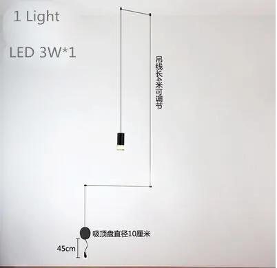 Modern Line Art Pendant Lights Led String Lamp DIY Geometric Hanging Lamp for Living Room Home Decor Lighting Fixture Luminaire - Цвет корпуса: 1 head H300cm