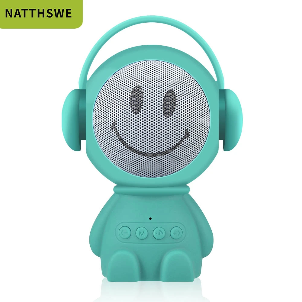 NATTHSWE Портативный беспроводной Bluetooth динамик s Led беспроводной динамик плеер USB Радио Fm Mp3 для детей подарок - Цвет: Зеленая трава