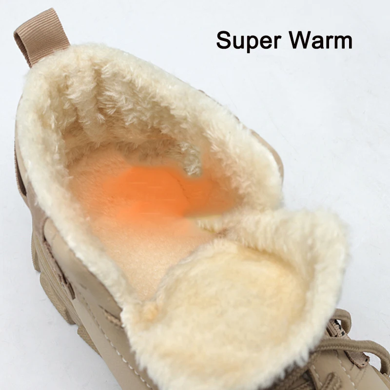 Men's Boots Warm Winter Snow Boots For Men Work Shoes Plush Waterproof Ankle Men Shoes