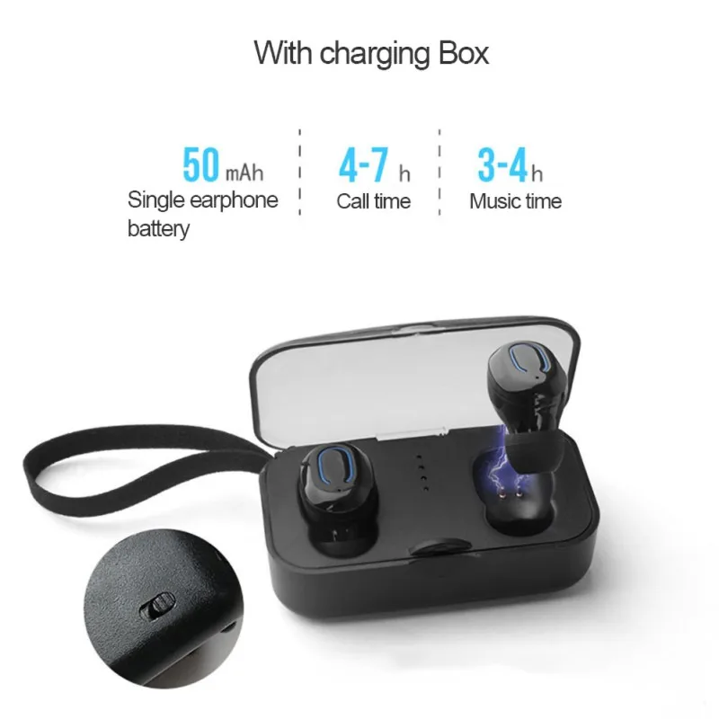 For Bluetooth V5.0+EDR version T18S Wireless Earphone With Charging Box Headset Suit For Laptop/PC/Tablet Bluetooth Devices