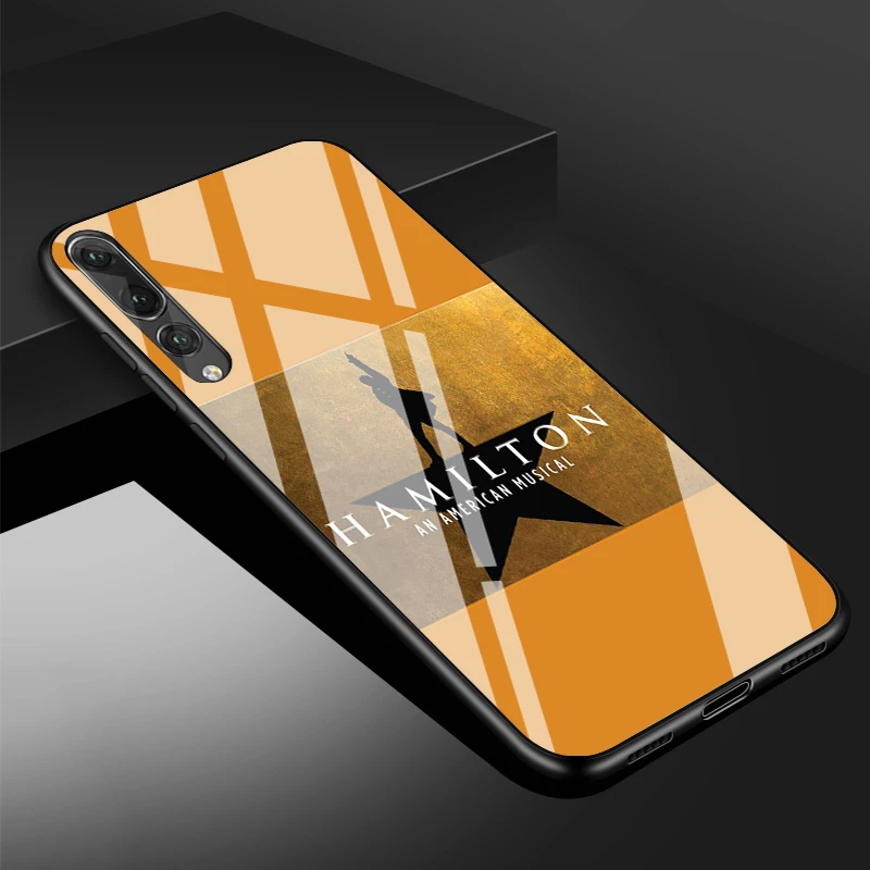 Черный минималистичный чехол для телефона из закаленного стекла для huawei MATE 20 lite MATE20PRO Honor 10 P20 P30 PRO P20 P30 lite - Цвет: B19070602-06.jpg
