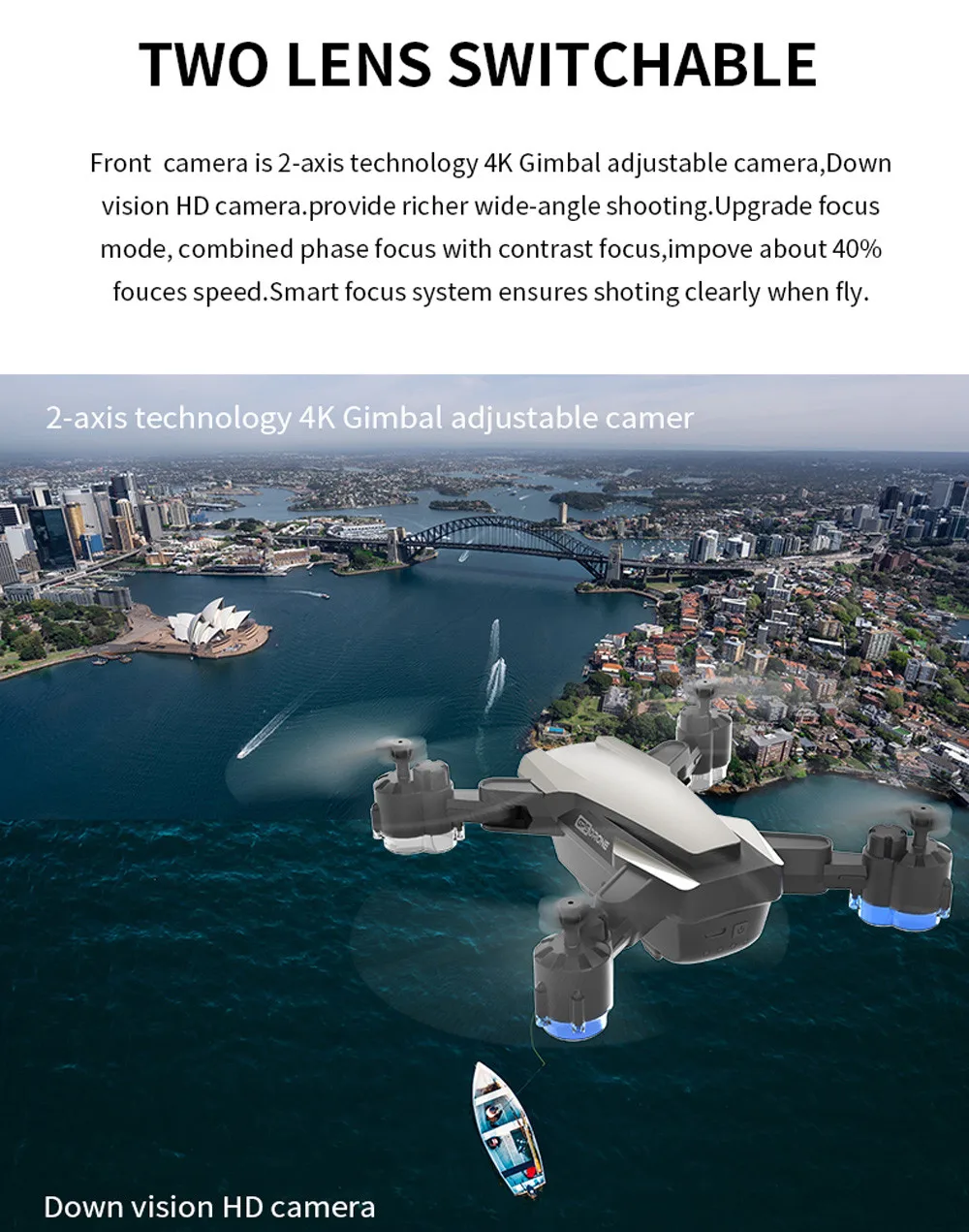 Дрон H3 gps 4K HD Двойная камера 6 миллионов пикселей RC Квадрокоптер 120 градусов широкий угол 5G Wifi FPV Дрон gps следуем за мной
