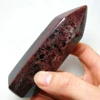Natural Semi - Gemstone Single - Pointed Burgundy Garnet Crystal Raw Mineral Specimen Polished Healthy Healing Tower 2