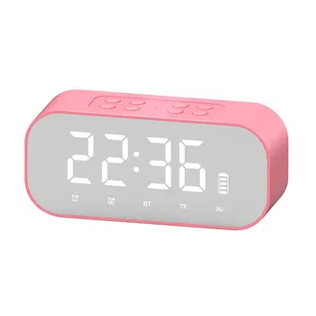 

LED mirror alarm clock HD mirror with wireless Speaker compatible with wireless USB TF music player for office bedroom
