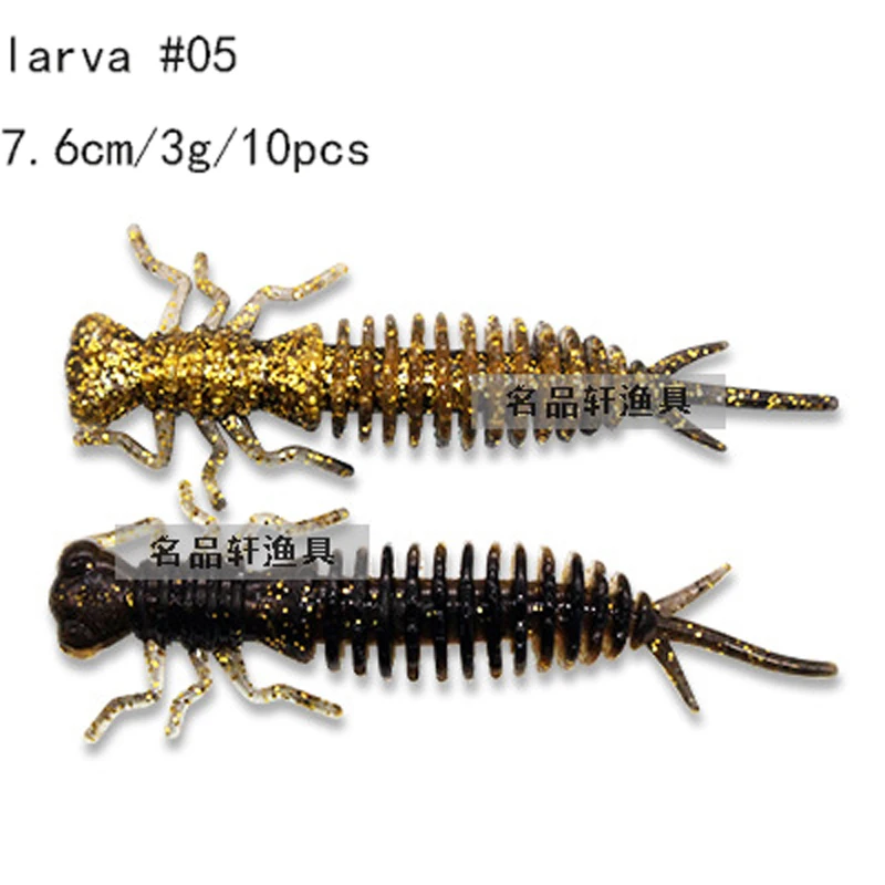 10 шт./лот личинка мягкие приманки 76 мм Искусственные приманки рыболовные червь силиконовые гольян реалистичные приманки наживка джиггинг силиконовые приманки