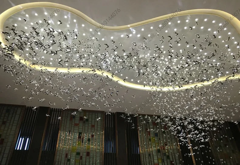 Sales Department Sand Plate Crystal Chandelier Hotel Lobby Shaped Crystal Glass Chandelier Glass Non-standard Engineering Light
