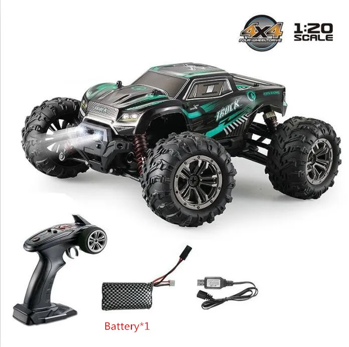 Green 1 battery Высокоскоростной внедорожный электрический автомобиль 1:20 Масштаб 4WD 30-35 км/ч 20 минут большой ноги беспроводной контроль RC Drift гоночный автомобиль мальчик подарок - Цвет: Green 1 battery