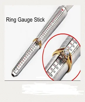 

Silver Ring Gauge Stick & Mandrel Stick for Measuring Ring Sizer Finger Jewelry & watch Tool