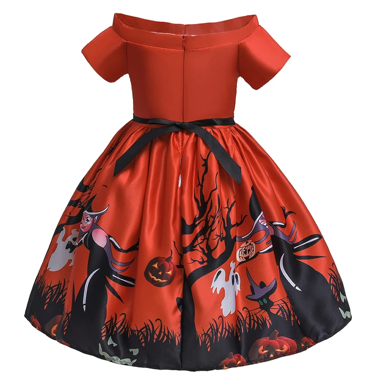 New Cosplay Halloween Costume For Kids Dresses Pumpkin Ghost Baby Clothes Girls Dress Princess Girl Party Dress 2-10 Years