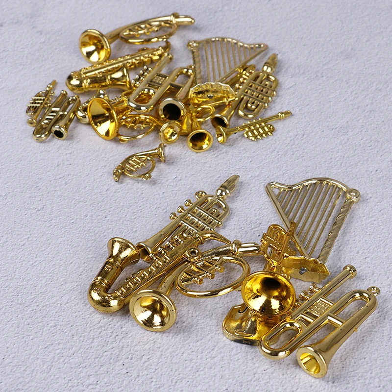 Toyvian 12 stuks muziekinstrument kerstversiering kerstboom hangende decoraties zilver gouden viool trompet hangende boom decoratie muziekinstrument sjabloon boom ornament