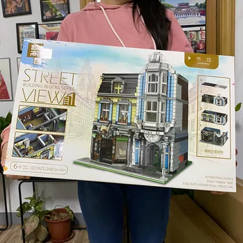 

Expert Creator Ideas MOC Model Modular Building Blocks 2687pcs City Street View Bricks Bookstore Toys Christmas Gift Educational