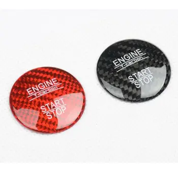 

Car Engine Ignition Start Button Cover Stop Switch Key Decor Ring Carbon Fiber Sticker Keyless Engine Start Stop Button1