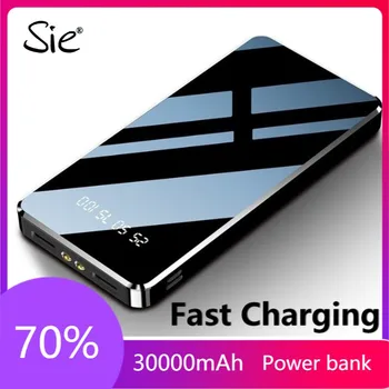 スリム電源銀行30000mahポータブル充電器は、高速powerbank外部バッテリー充電器xiaomi mi iphone 2 usb poverbank