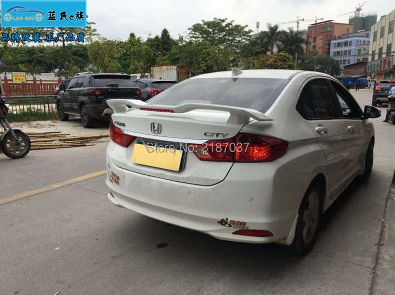 Для honda city спойлер- ABS пластиковый Неокрашенный цвет задний спойлер на крышу крыло багажника губы загрузки крышка автомобиля Стайлинг