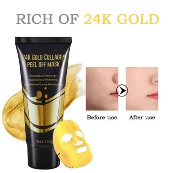 

24K Gold Collagen Face Mask Anti Aging Whitening Wrinkle Lifting Hardening For Blackheads Soft Tear Peel Masks Skin Care