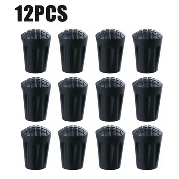

Black Poles Tips Rubber Trekking Hammers Cover Cap Walking Stick End For Hiking Travel Outdoor 12pcs