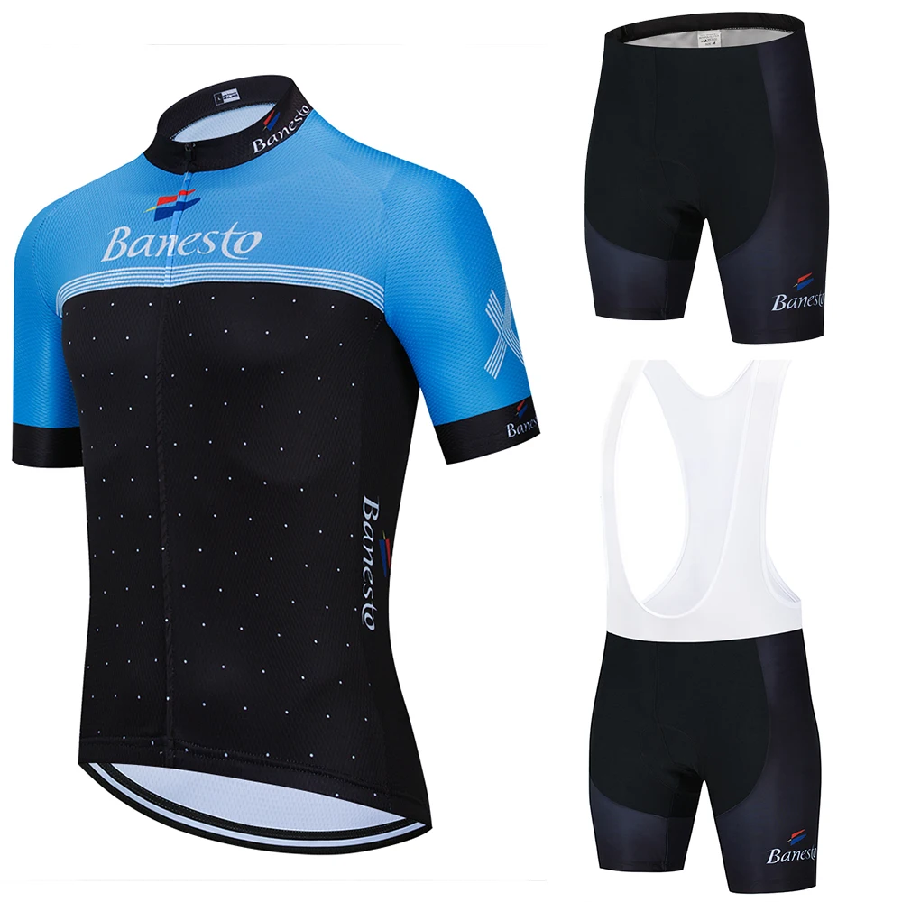 

2020 Banesto Cycling Jersey Bike Shorts Set Ropa Ciclismo Men'S Summer Quick Dry Pro Cycling Maillot Hombre Pants Clothing