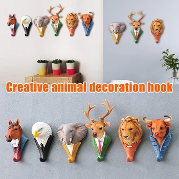 

Fashion Animal Decorative Hooks Interesting Wall Decor Resin Hanging Hook Household _WK
